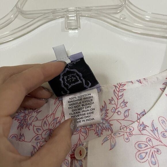 NWOT Thierry Colson Floral white cottage core 2 piece skirt and blouse Set Med - Picture 3 of 10